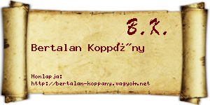 Bertalan Koppány névjegykártya